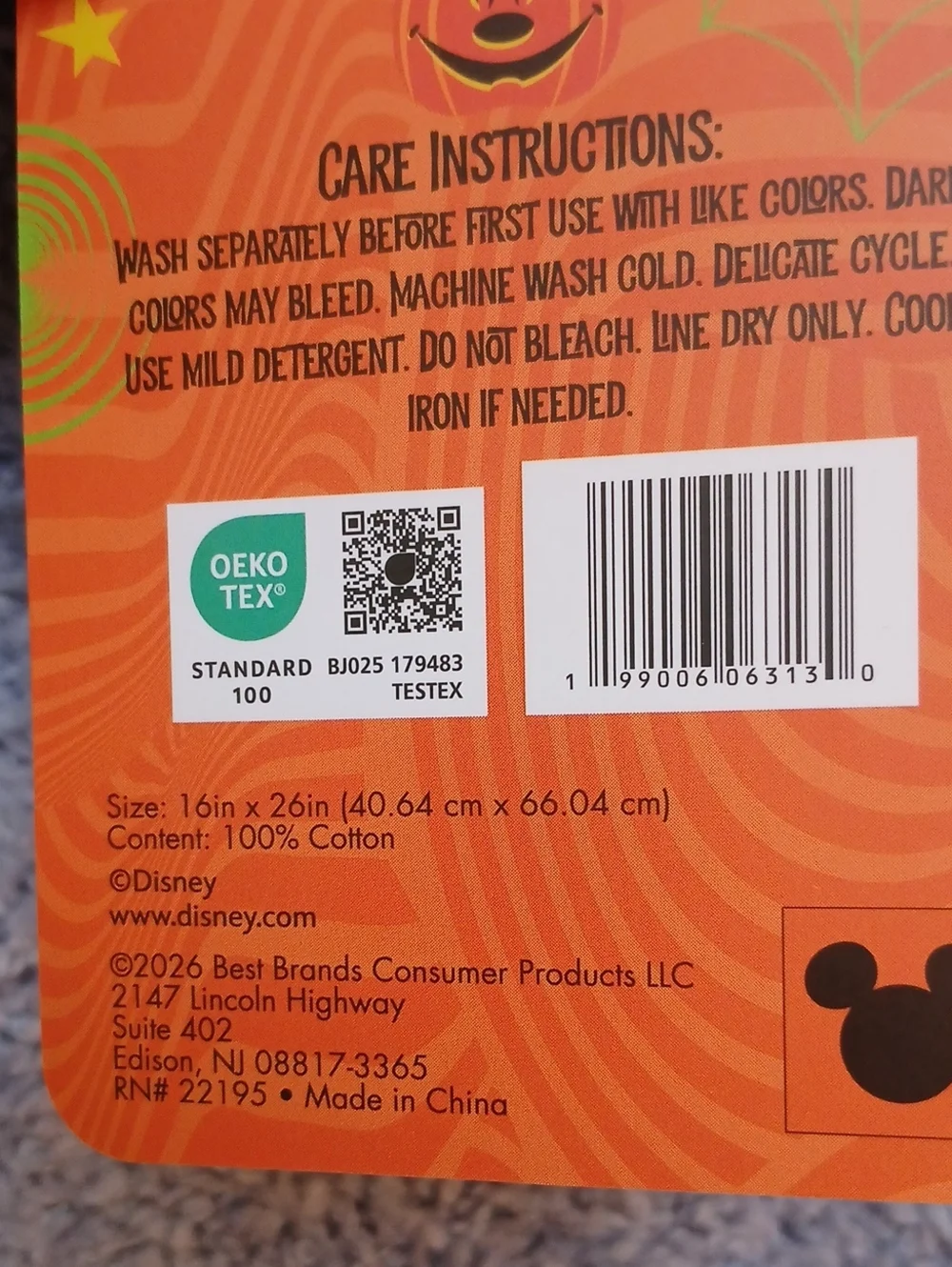 Disney Mickey Mouse Halloween Ghost Set of Two Kitchen Towels 16”x26” NEW